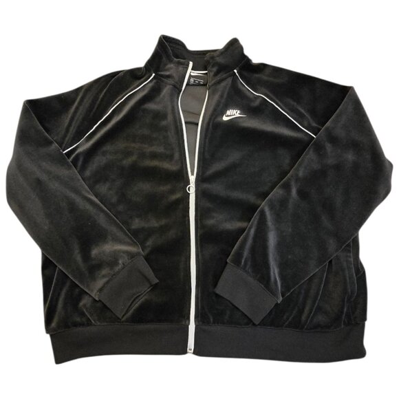 Women's NIKE Black Velour Full Zip Jacket sz XXL - Picture 4 of 8